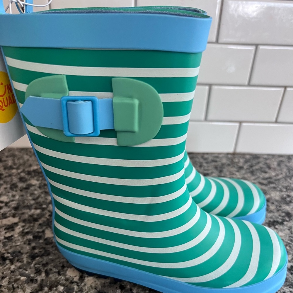 Sun Squad Rain Garden Boot shoe Girls Toddler size Large 9-10 Polka Dot New